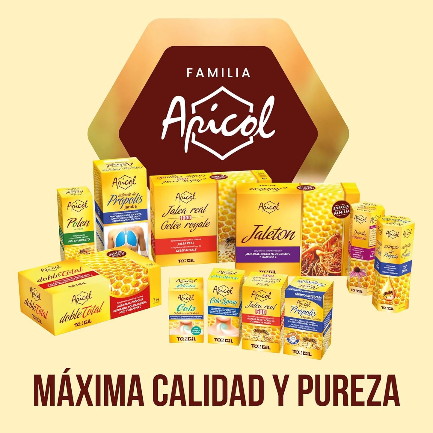 Adult Immune Defenses | Echinacea Propolis and Vitamin C + Reishi + Agaricus + Vitamin D+ Copper + Iron | Vitamins Immune System | 40 Capsules Apicol Tongil