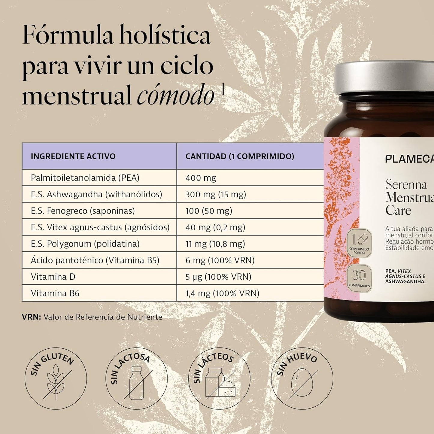 Plameca Serenna Menstrual Care – Hormone Regulation and Emotional Stability – 1 Tablet a Day – 30 Tablets
