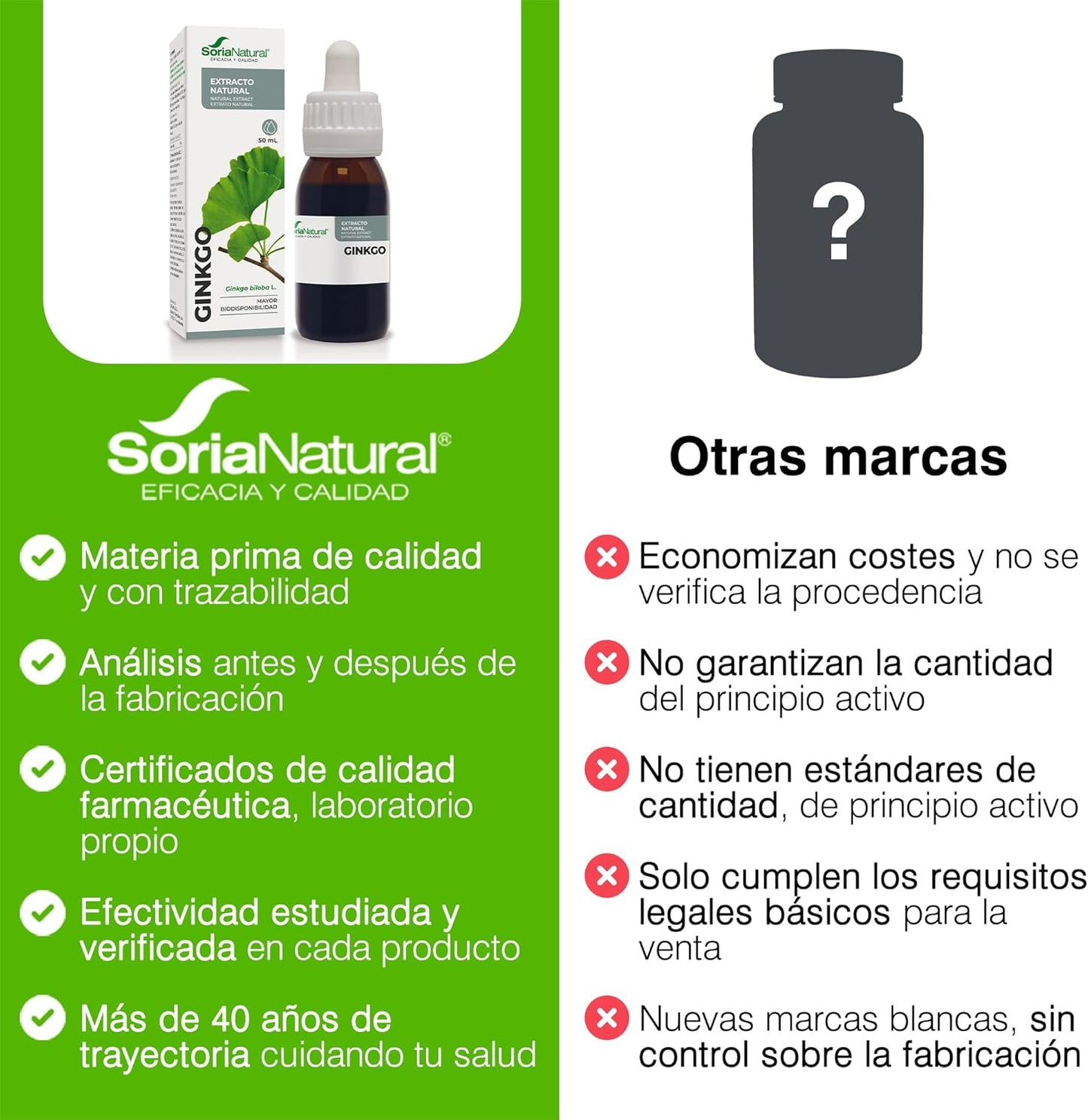 Soria Natural - BILOBA S. XXI GINKGO Extract - Food Supplement - 50 ml - Activates Your Circulation - Promotes Mental Activity - Antioxidant (PACK2)