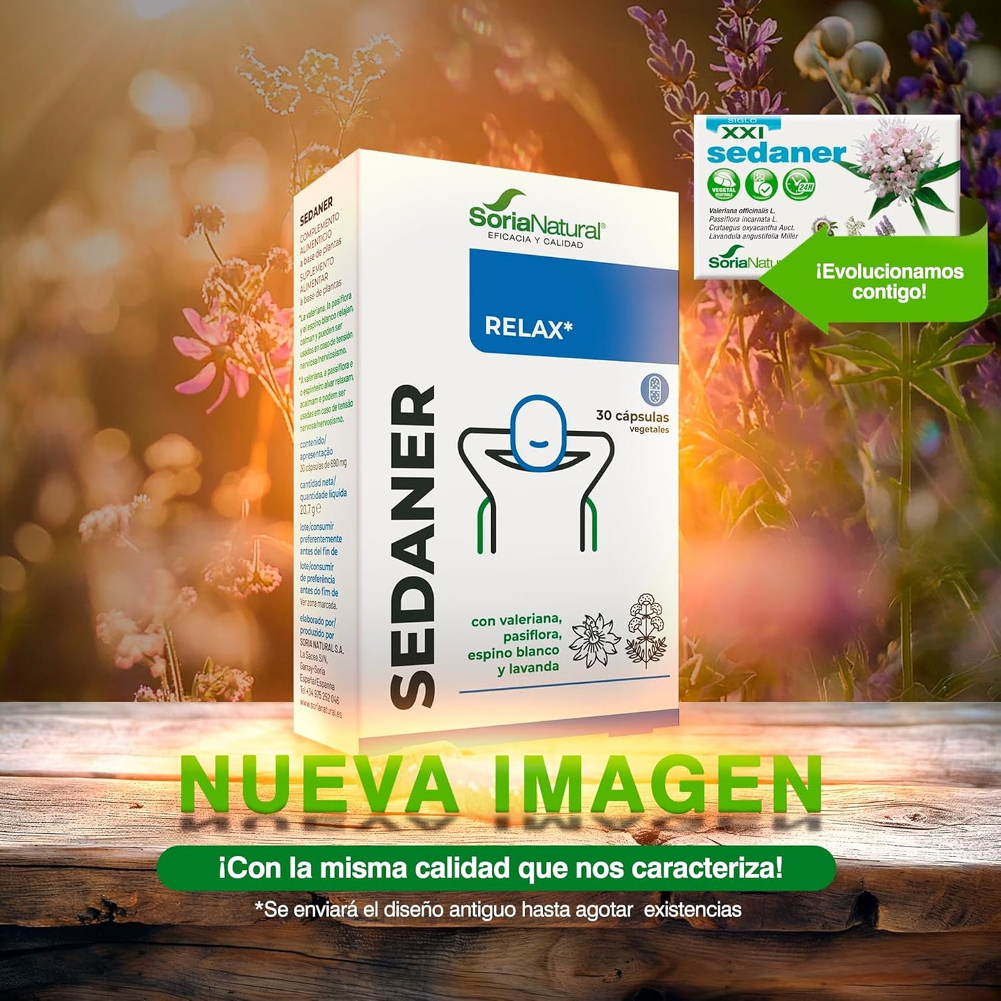 Soria Natural Sedaner - Deep Relaxation & Mental Rest, Emotional Balance - Valerian, Passionflower, Lavender, Hawthorn (60 Capsules)