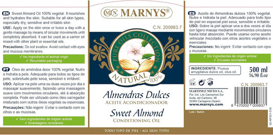 MARNYS Sweet Almond Oil 100% Vegetable Dispenser 500 ml