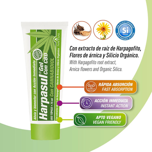 Harpasul gel con CBD | Natysal | Gel balsámico con cannabidiol | 75 ml