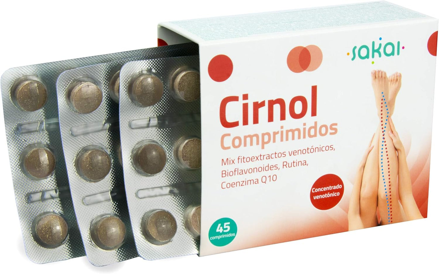 Sakai – Cirnol tablets with Ginkgo, Horse Chestnut and Rusco – Promotes blood circulation, helps prevent tired legs and swelling. Prevents vascular varicose veins. Coenzyme Q10