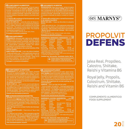 MARNYS Propolvit Defens Defenses with Royal Jelly, Propolis, Colostrum and Vitamins 20 Vials