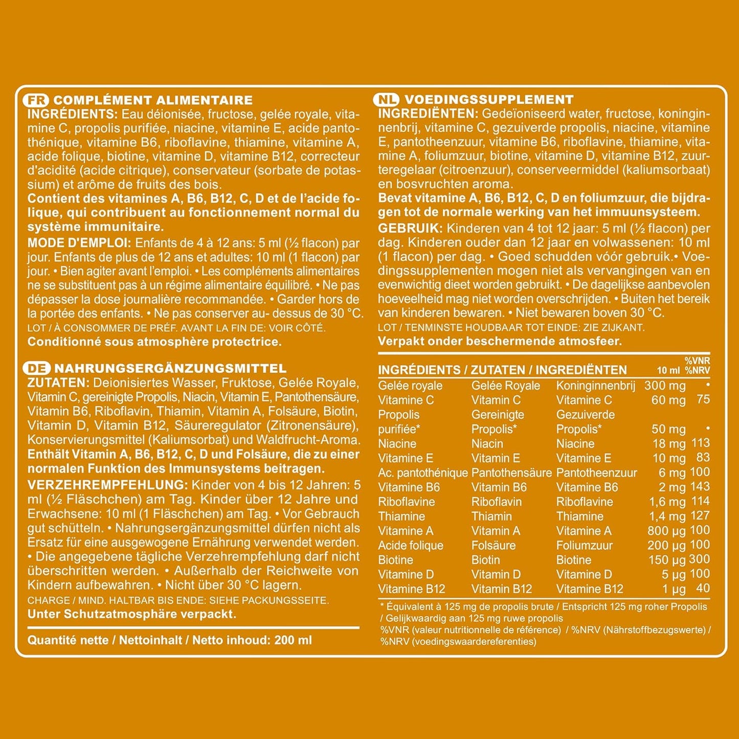 Marnys Protect Junior - Children's Defenses With Royal Jelly, Propolis And 12 Vitamins - Supplements The Diet In Children And Adolescents - Flavored With Forest Fruits - 20 Vials