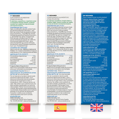 Soria Natural - COMPOSOR 05 – SEDANER COMPLEX S. XXI – Food Supplement – Helps Rest and Relaxation – 50 ml – Valerian – Orange Blossom – Passionflower (PACK2)