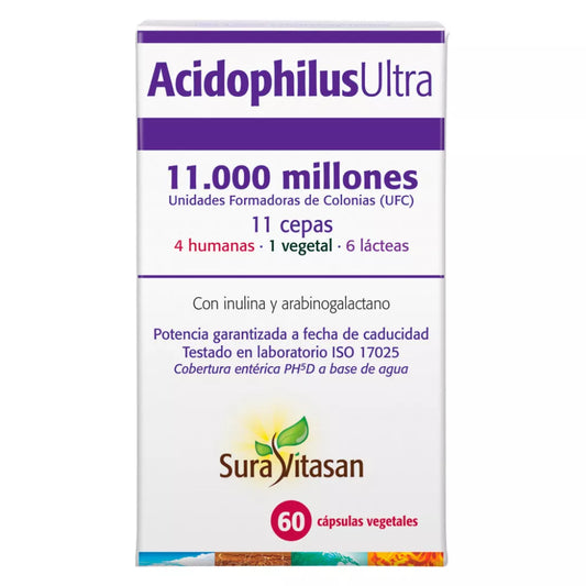 Sura Vitasan Acidophilus Ultra - envase con 11 cepas y 11.000 millones UFC