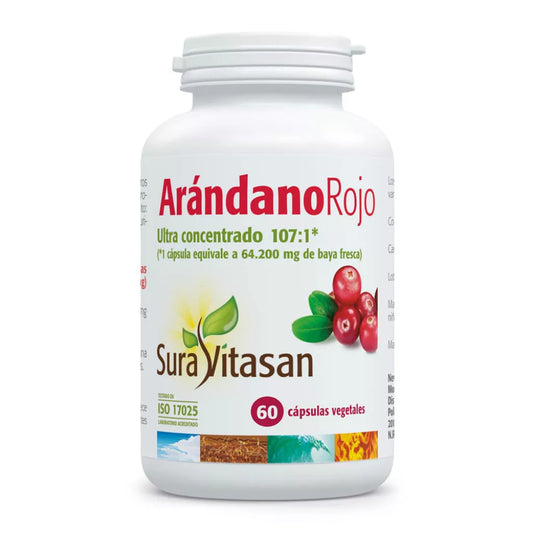 Arándano Rojo Concentrado 600 mg, Extracto 107:1, 60 Cápsulas