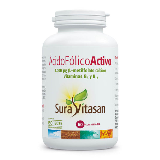 Ácido Fólico Activo L-Metilfolato B6 B12 60 comprimidos - Sura Vitasan