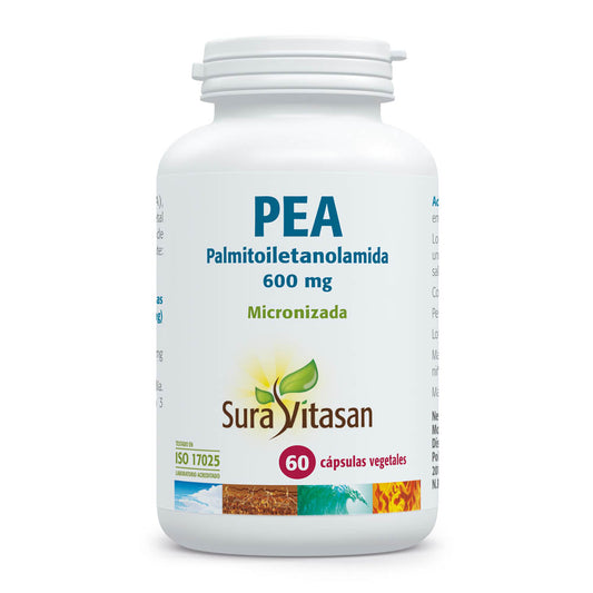 SuraVitasan PEA contiene 600 mg de palmitoiletanolamida 60 Cápsulas