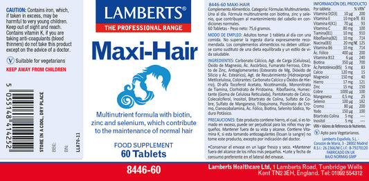Maxi-Hair biotina, zinc y selenio 60 tabletas
