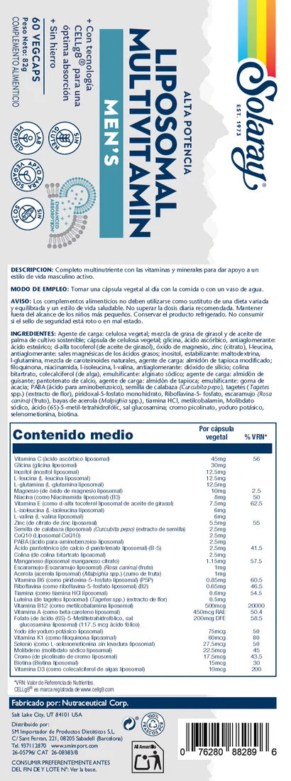 Multivitamínico liposomal hombre 60 cápsulas