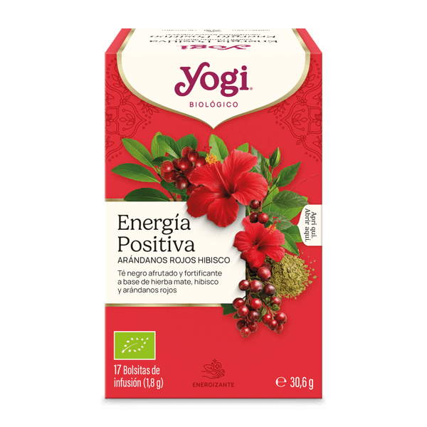 Energía Positiva Yogi Tea arándanos rojos e hibisco 17 bolsitas infusión BIO