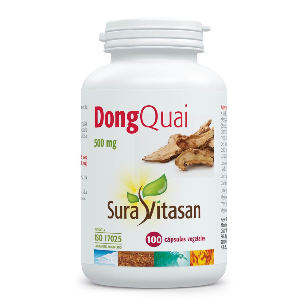 Dong Quai 500 mg Sura Vitasan - envase frontal 100 cápsulas