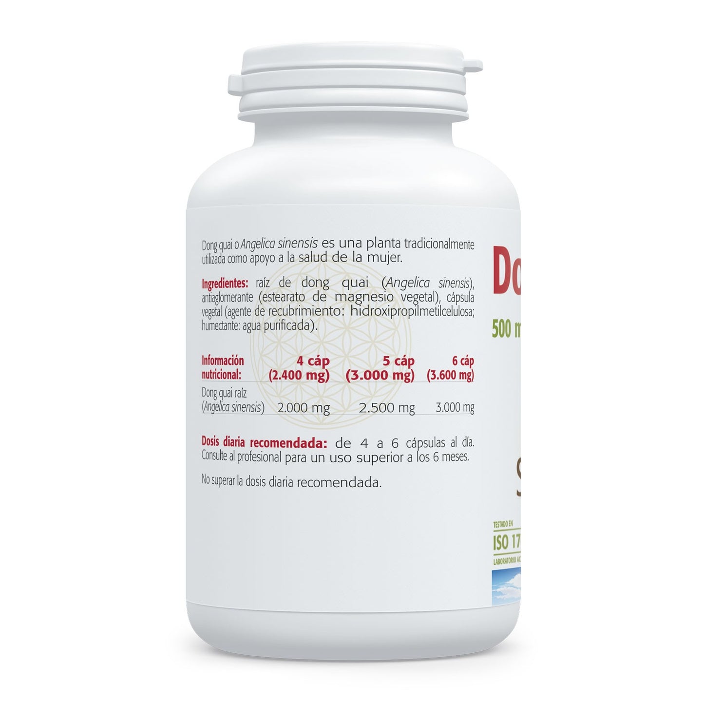Dong Quai 500 mg Sura Vitasan - información nutricional e ingredientes