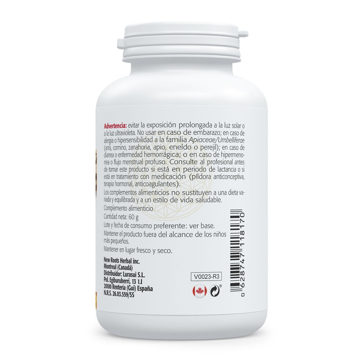 Dong Quai 500 mg Sura Vitasan - panel de advertencias