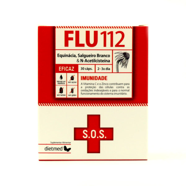 Flu 112 SOS Dietmed - Complemento para gripe y resfriado 30 cápsulas