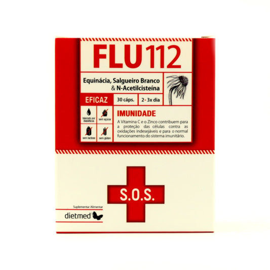 Flu 112 SOS Dietmed - Complemento para gripe y resfriado 30 cápsulas