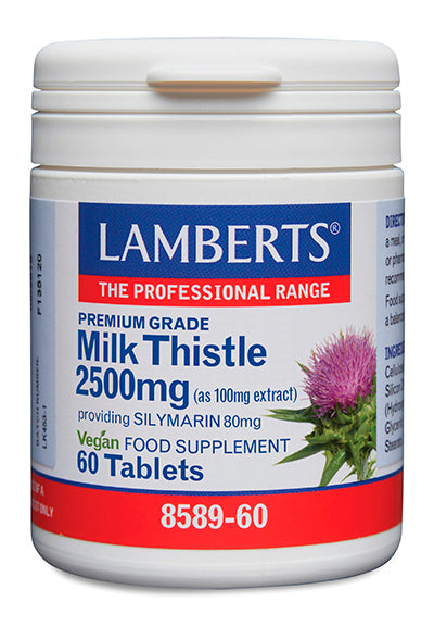 Cardo Mariano 2500mg Lamberts - 60 comprimidos silimarina