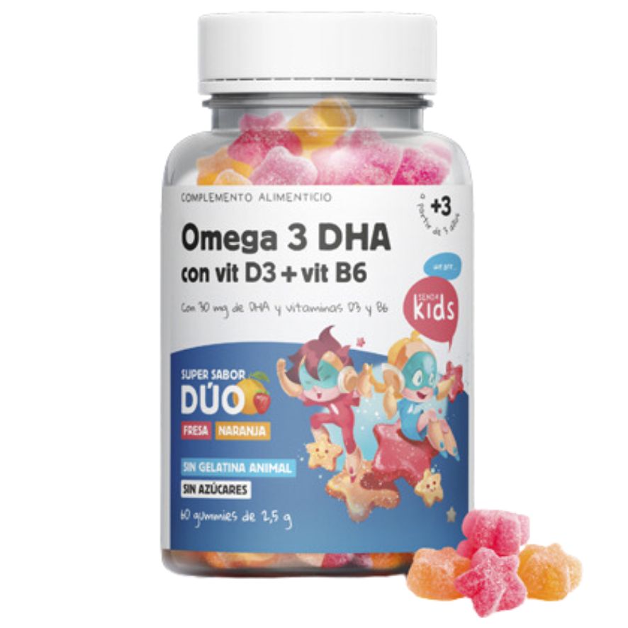 Senda Kids Gomitas Omega 3 DHA con vit D3 + vit B6, 60 uds