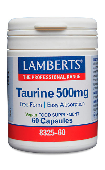 Taurina 500 mg Lamberts - 60 cápsulas